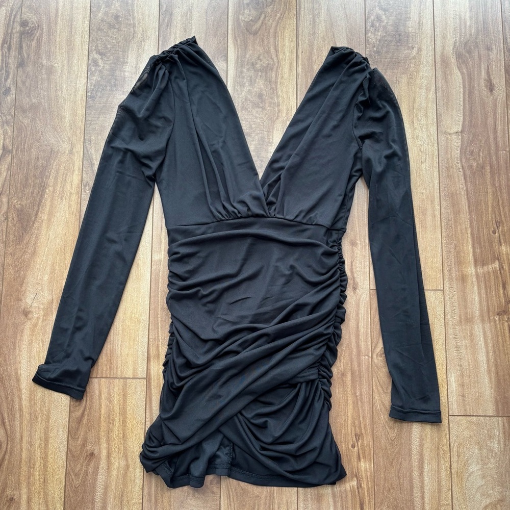 Fashion Nova Sheer Mini Dress - Black - Picture 4 of 7